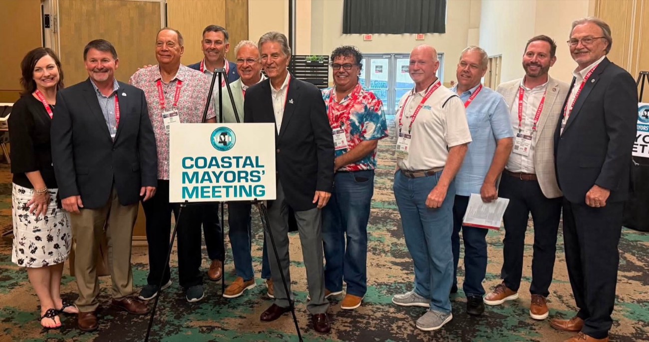 Mayor Jay Trapani with fellow coastal mayors at the Mississippi Municipal League Coastal Mayors' Meeting